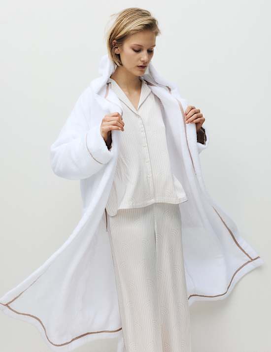 Pure Cotton Towelling Hooded Dressing Gown