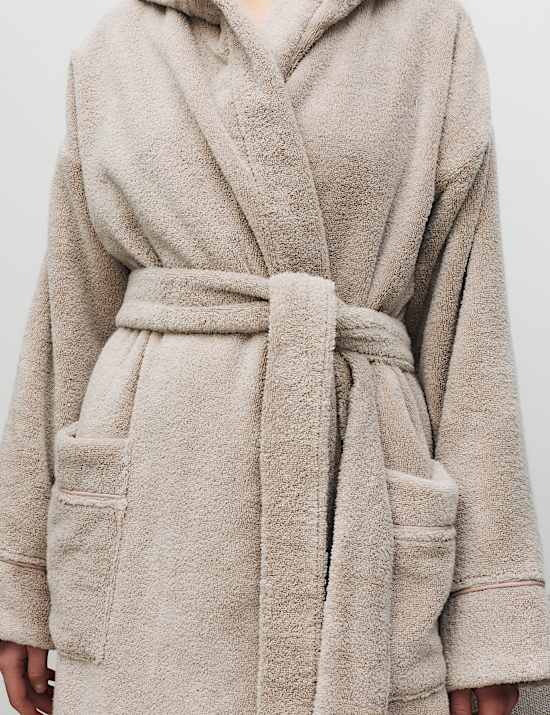 Pure Cotton Towelling Hooded Dressing Gown