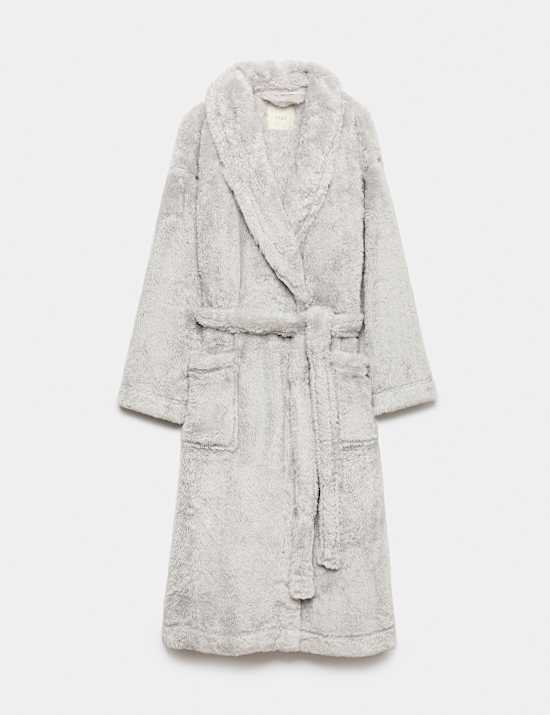 Long Pile Shawl Collar Dressing Gown