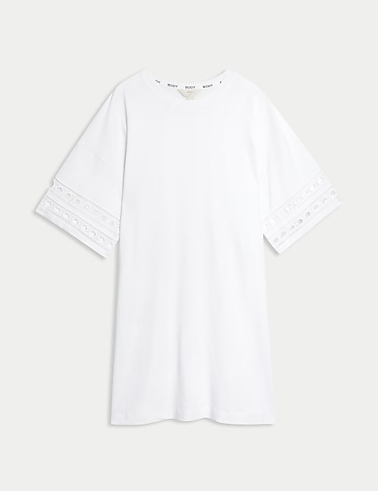 Pure Cotton Broderie Trim Nightdress