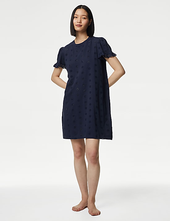 Pure Cotton Broderie Nightdress