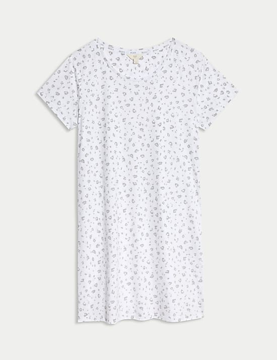 Cotton Modal Animal Print Short Nightdress