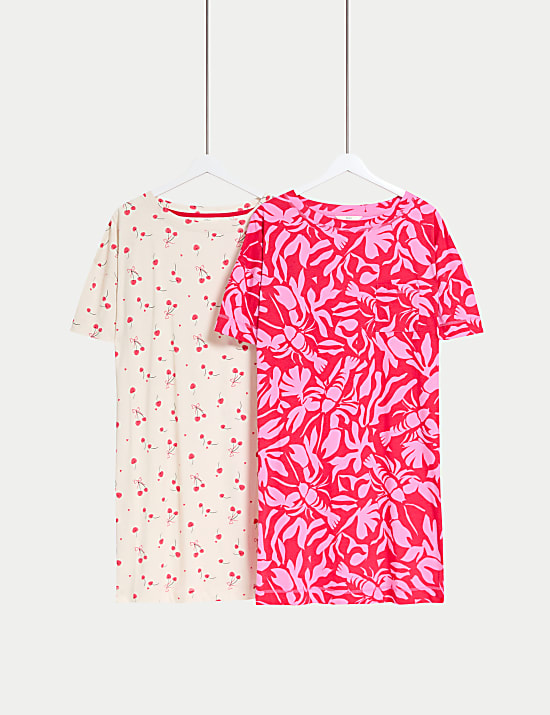 2pk Pure Cotton Printed Nightdresses