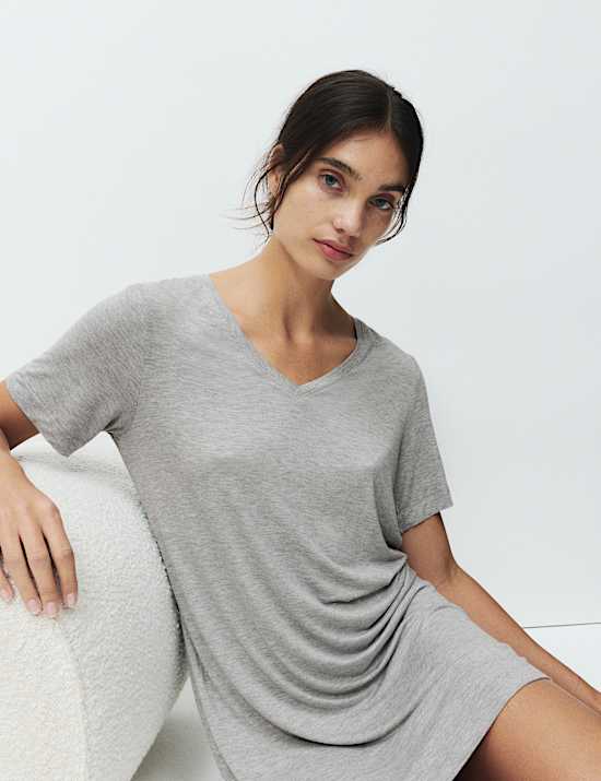 Nachthemd met kanten detail