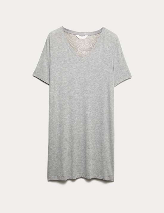 Nachthemd met kanten detail