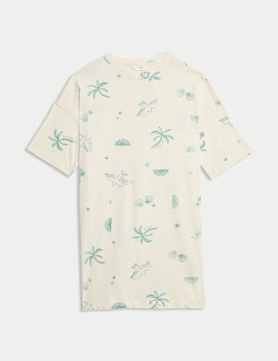 Chemise de nuit 100 % coton avec imprimé