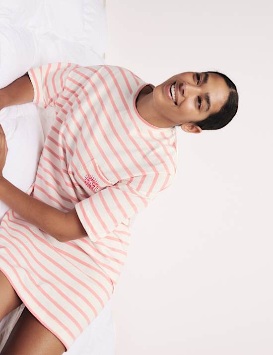 Pure Cotton Striped Nightshirt