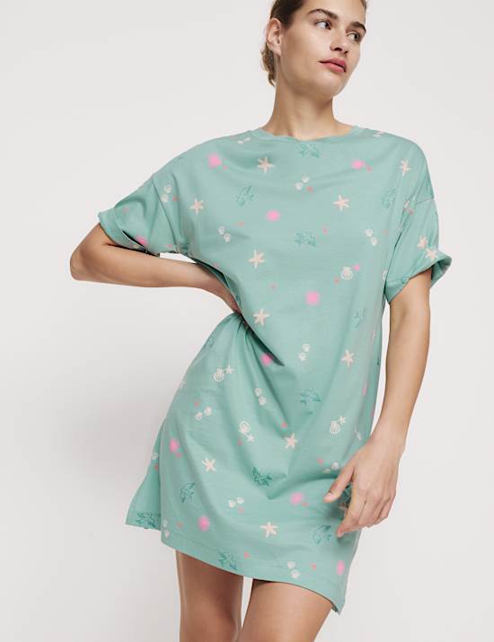 Cotton Modal Printed Nightdress