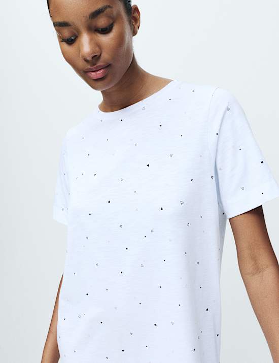 Εμπριμέ νυχτικό από 100% βαμβάκι