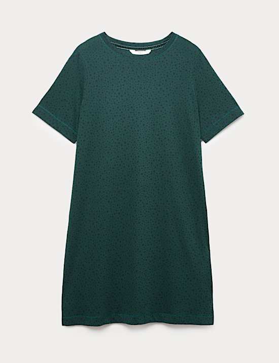 Chemise de nuit 100 % coton à imprimé étoiles