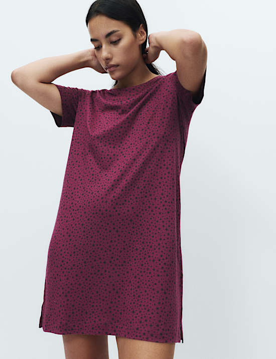 Cotton Modal Printed Nightshirt