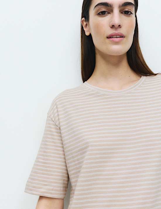 Cotton Modal Striped Nightshirt