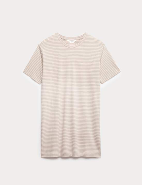 Cotton Modal Striped Nightshirt