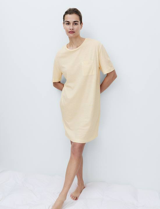 Chemise coupe courte en coton et modal avec imprim&eacute;