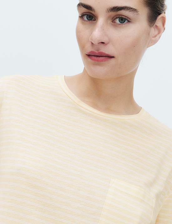 Chemise coupe courte en coton et modal avec imprim&eacute;