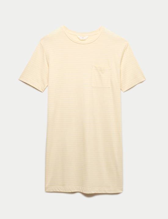 Chemise coupe courte en coton et modal avec imprim&eacute;