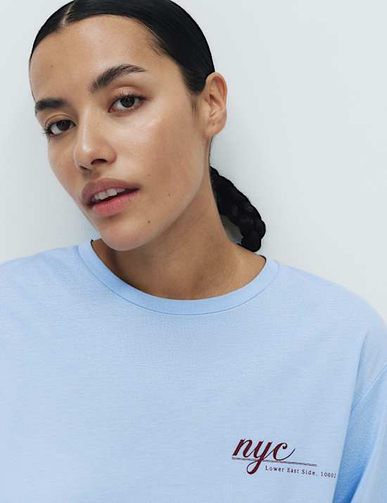 T-shirt coupe extra-large en coton et modal &agrave; motif fruit graphique