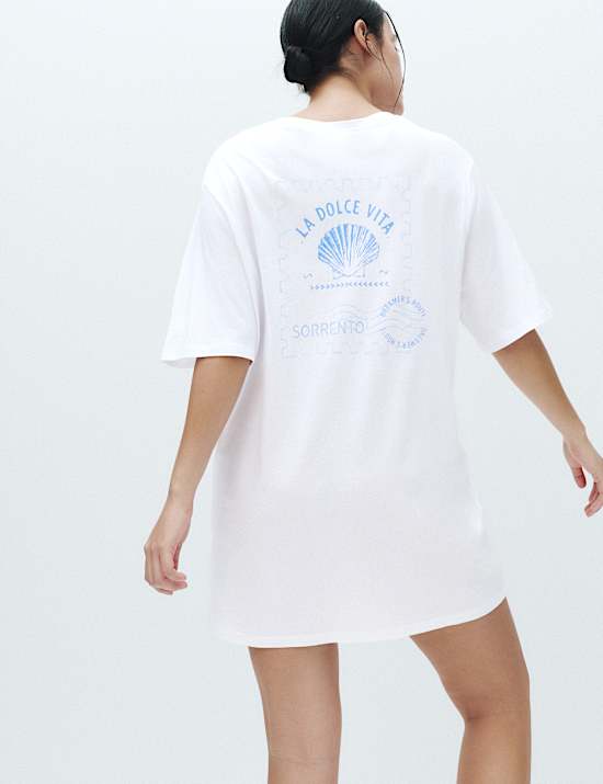 Cotton Modal Fruit Graphic Oversized T-Shirt