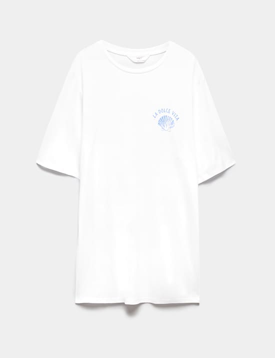 Oversize-T-Shirt aus Baumwoll-Modal mit Grafik