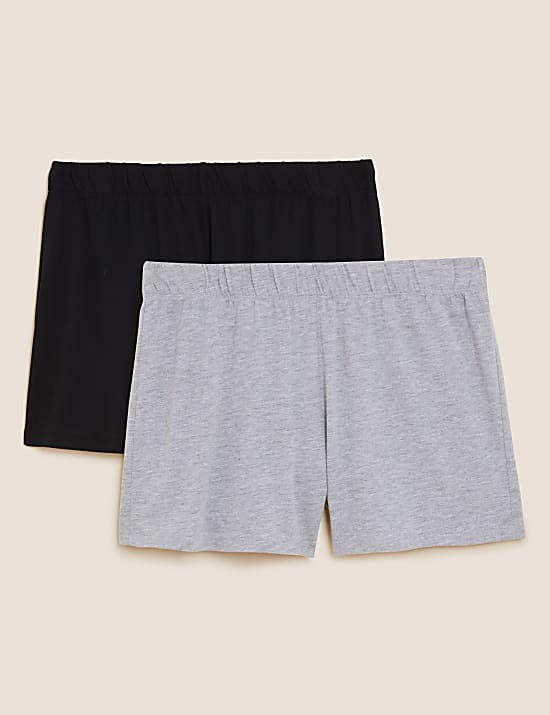 2pk Cotton Modal Cool Comfort&trade; Pyjama Shorts