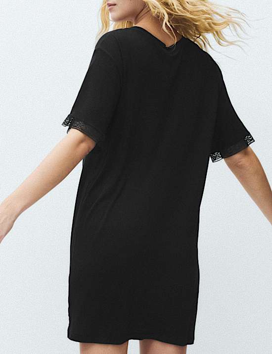 Lace Detail Mini Nightshirt