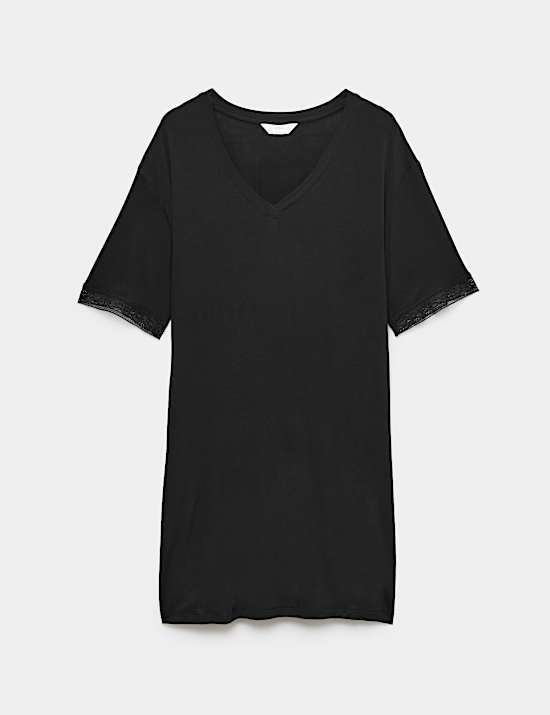 Lace Detail Mini Nightshirt