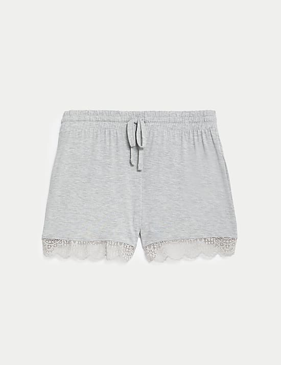 Body Soft&trade; Lace Trim Pyjama Shorts