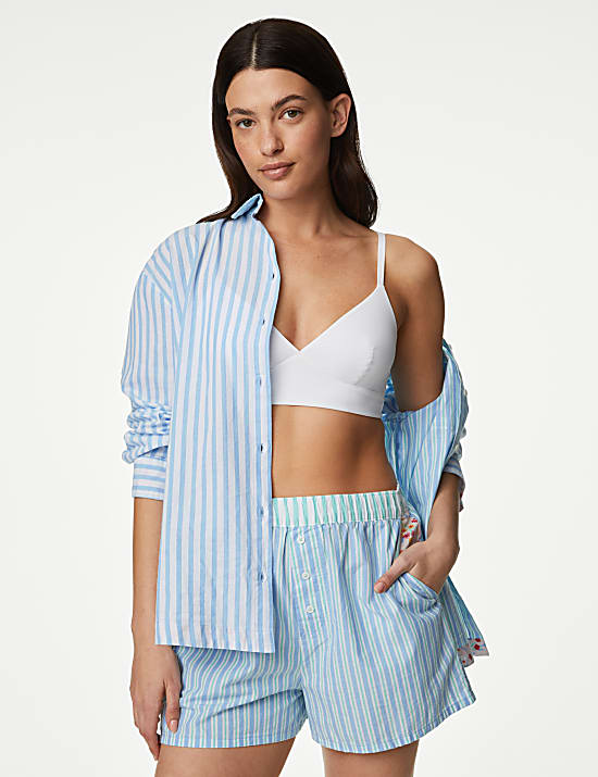 Cool Comfort&trade; Pure Cotton Striped Pyjama Shorts