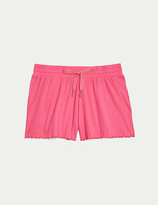 Cotton Rich Ribbed Lounge Pyjama Shorts
