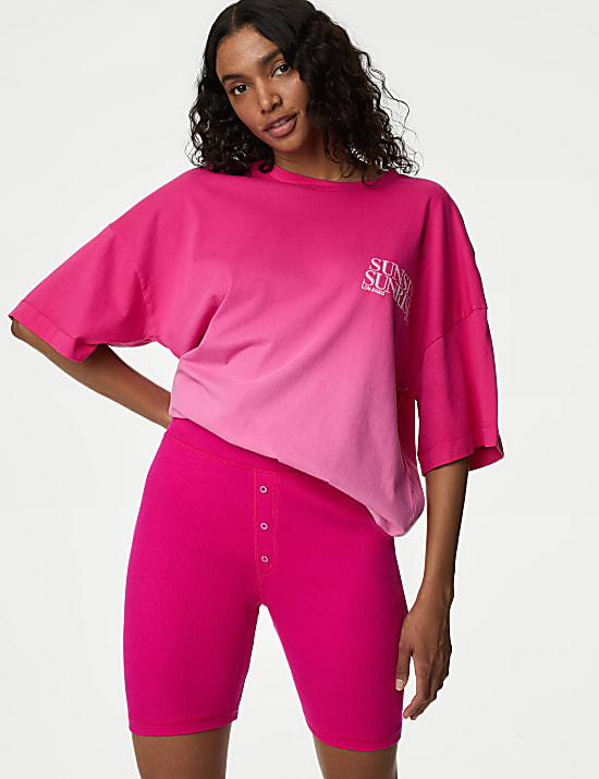 Cotton Rich Ribbed Shorts