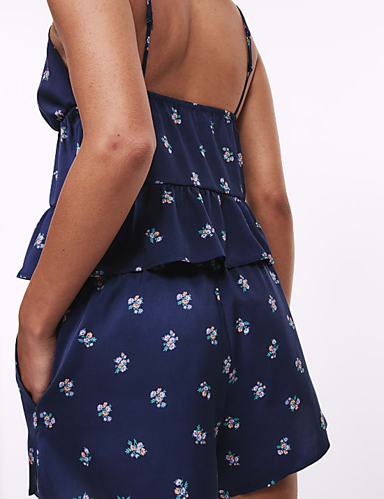 Φλοράλ πιτζάμες με σορτς Dream Satin™