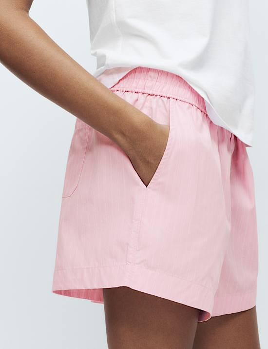 Pure Cotton Striped Pyjama Shorts