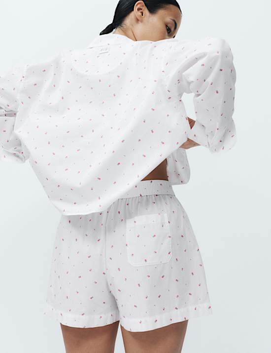 Pure Cotton Floral Pyjama Shorts