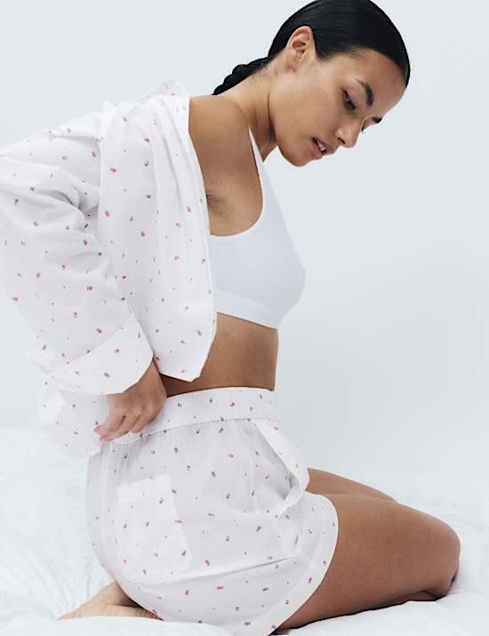 Pure Cotton Floral Pyjama Shorts