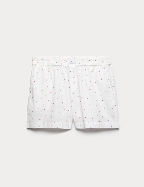 Pure Cotton Floral Pyjama Shorts