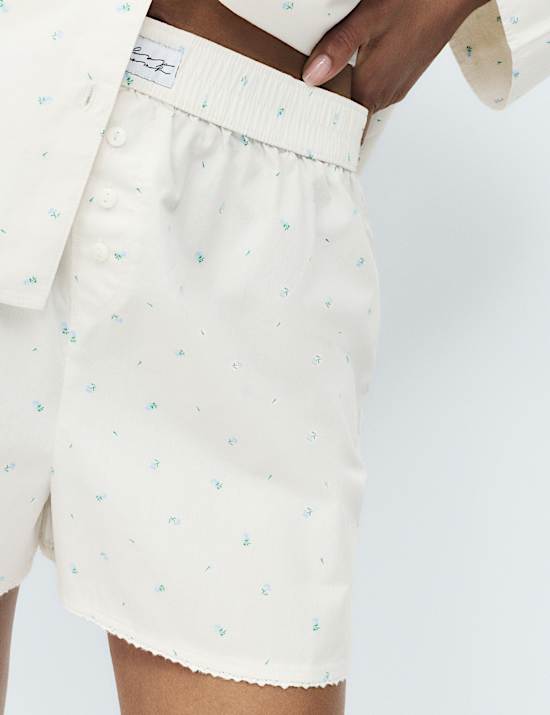 Pure Cotton Floral Pyjama Shorts