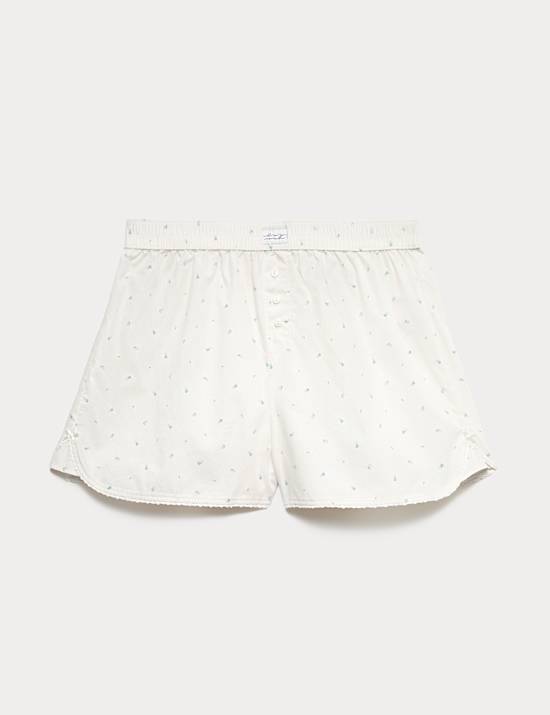 Pure Cotton Floral Pyjama Shorts