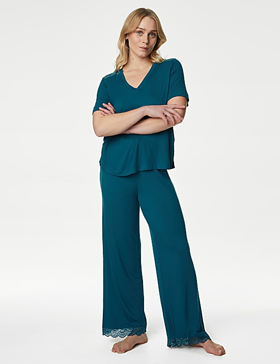 Body Soft™-pyjamatop met kantdetail