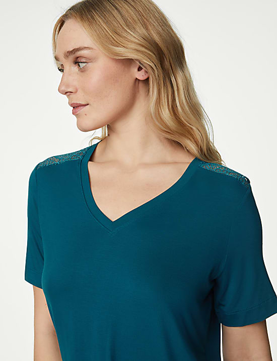 Body Soft™-pyjamatop met kantdetail