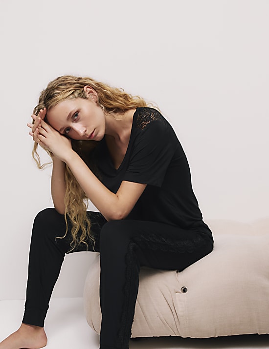 Body Soft&trade; Lace Detail Pyjama Top