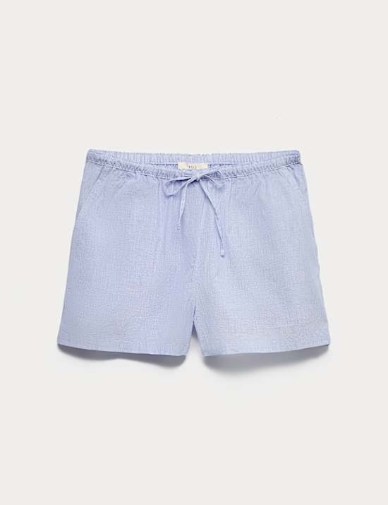 Pure Cotton Woven Striped Pyjama Shorts