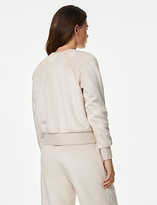 Fleece Borg Trim Lounge Sweatshirt