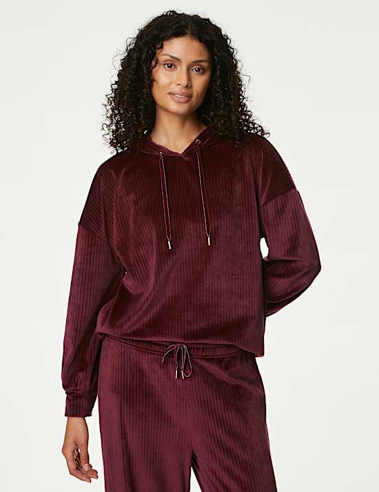 Flexifit™ Velour Ribbed Lounge Hoodie