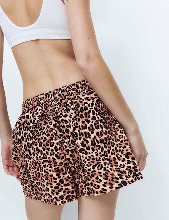 Pure Cotton Animal Print Pyjama Shorts