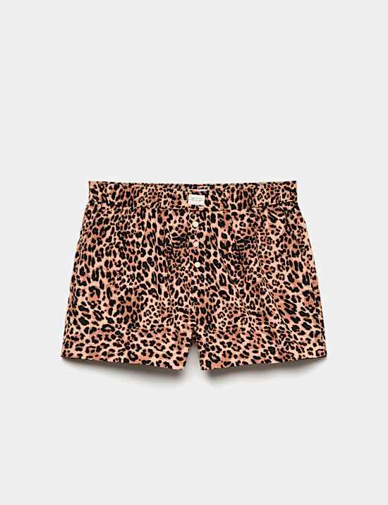 Pure Cotton Animal Print Pyjama Shorts
