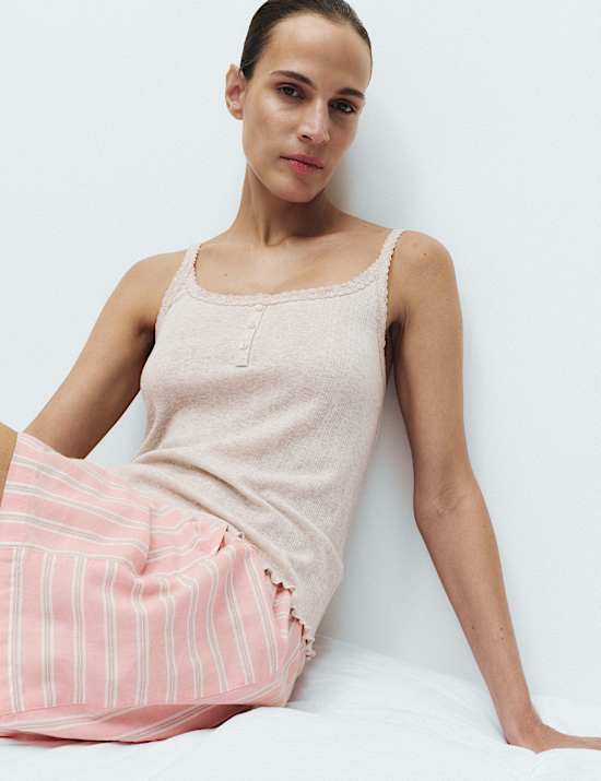 Pure Cotton Cambric Striped Pyjama Shorts