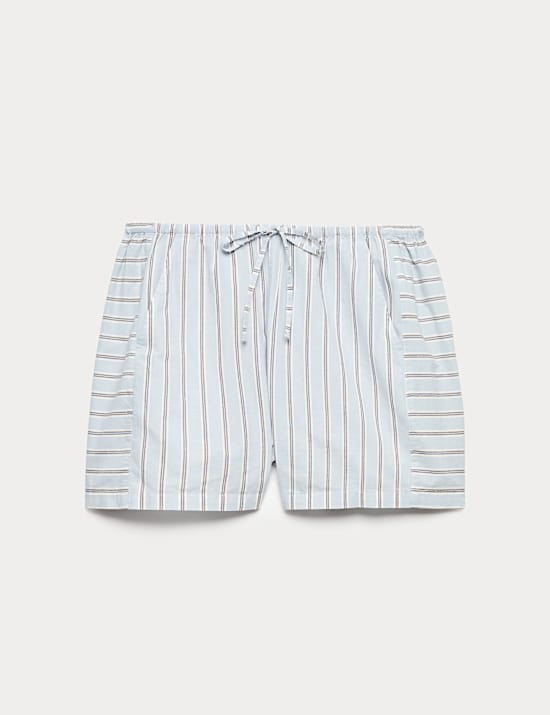 Pure Cotton Cambric Striped Pyjama Shorts