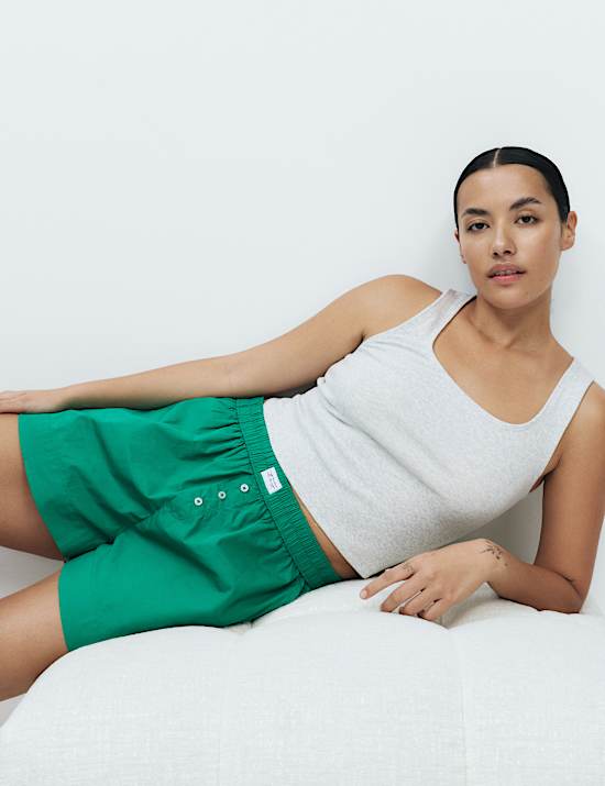 Pure Cotton Poplin Pyjama Shorts