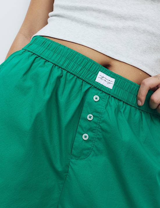 Pure Cotton Poplin Pyjama Shorts