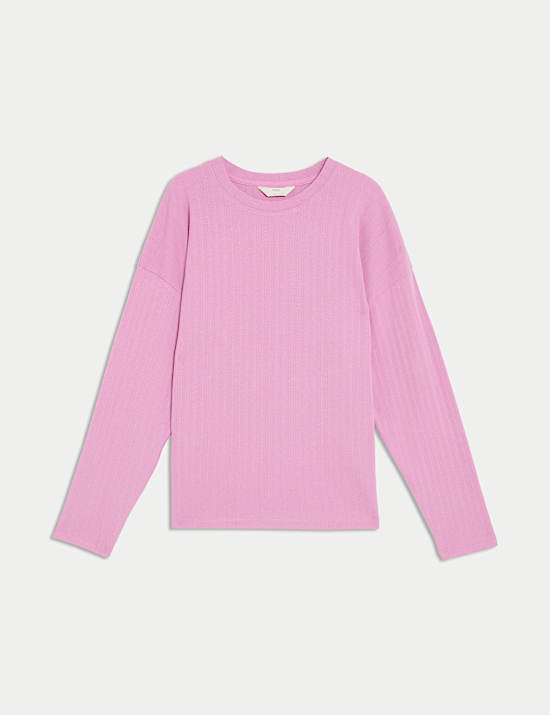 IBO RIB POINTELLE LONG SLEEVE TOP
